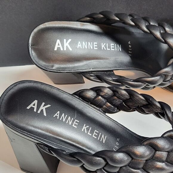 Anne Klein Black Open Toe High Heeled Sandals - Picture 2 of 9